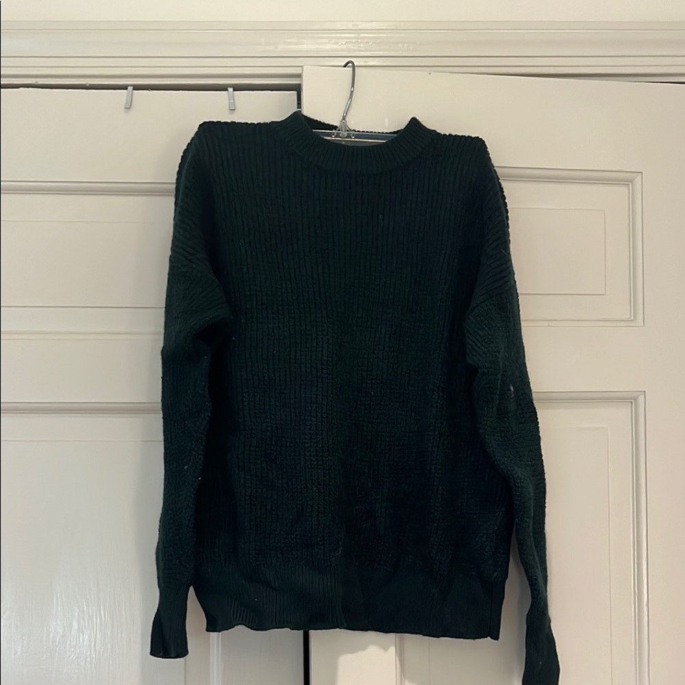 Dark Green Ribbed Sweater
